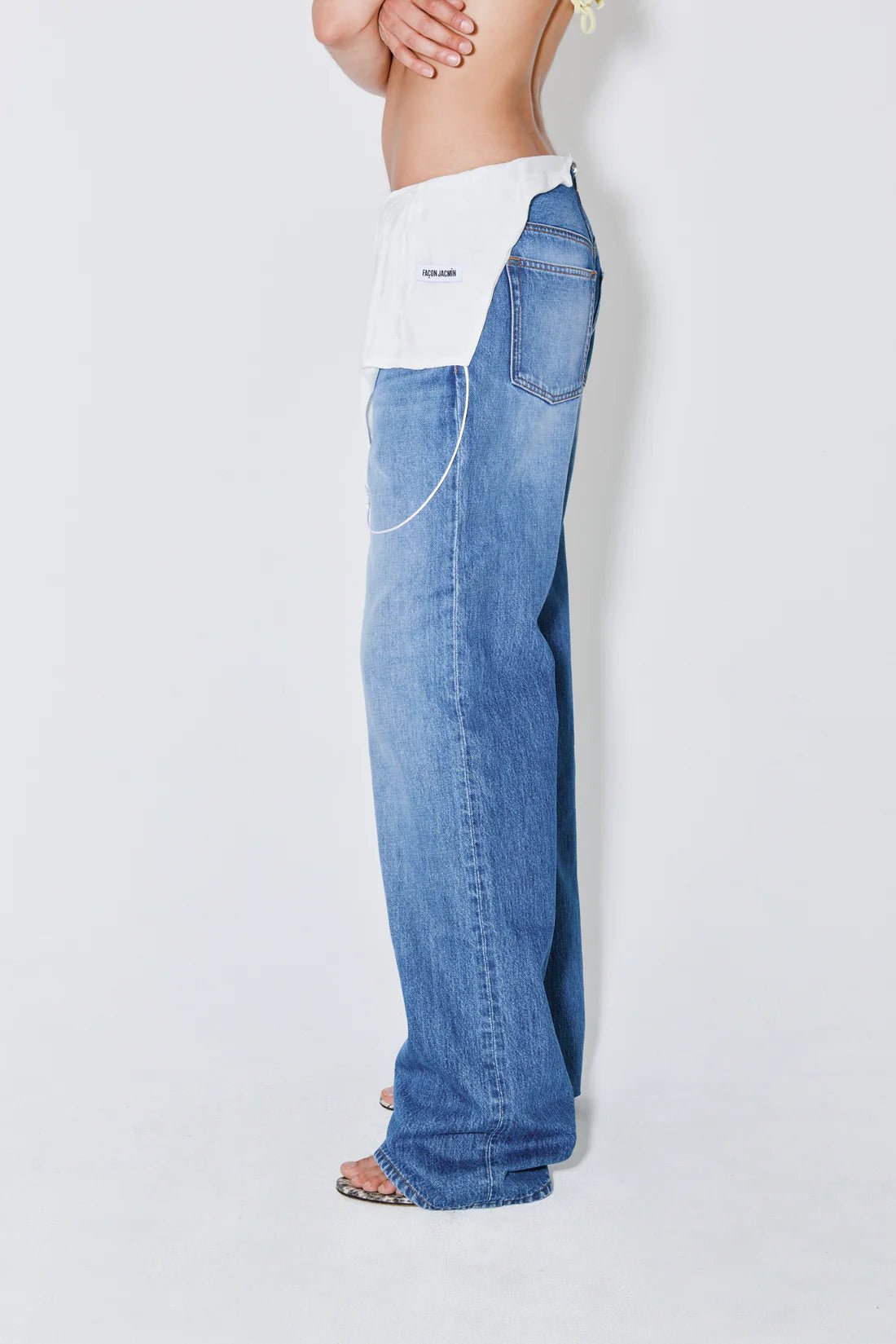 Façon Jacmin - Prince Pants Denim - Blue/White - Jupes et Pantalons - 62046231