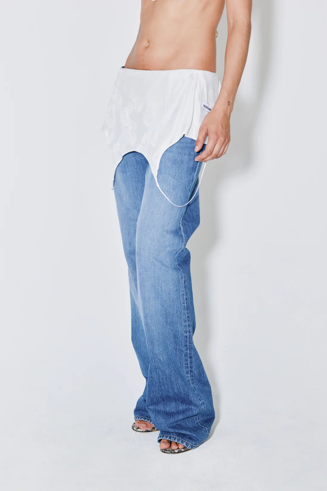 Façon Jacmin - Prince Pants Denim - Blue/White - Jupes et Pantalons - 62046231