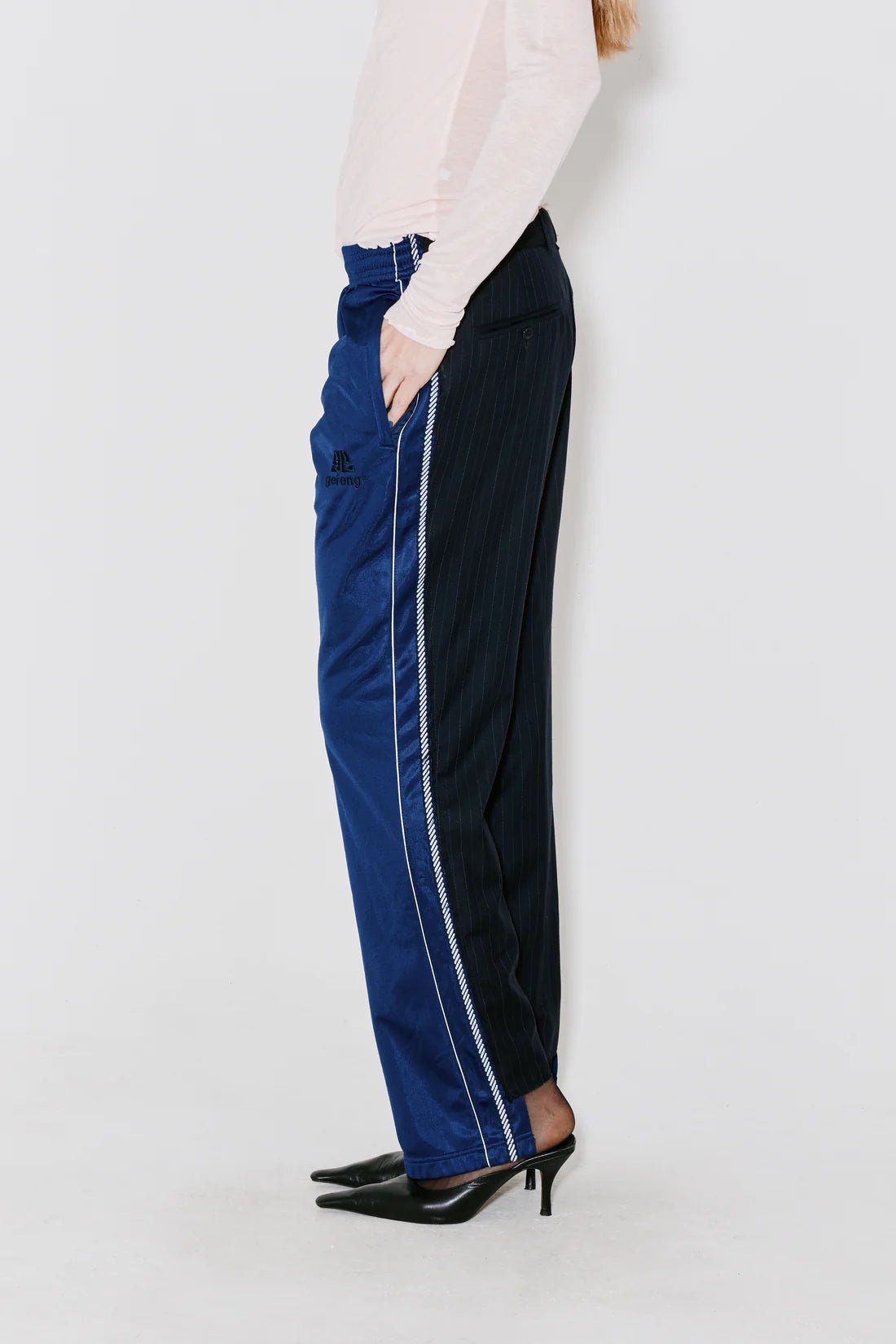 Façon Jacmin - Polka Upcycled Pants - Navy/Black - Pulls et Sweats - 