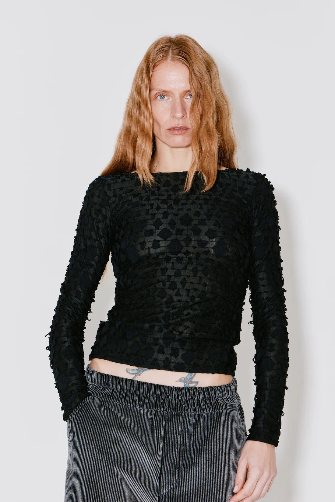 Façon Jacmin - Tia Long Sleeve Top - Black - Tops - 