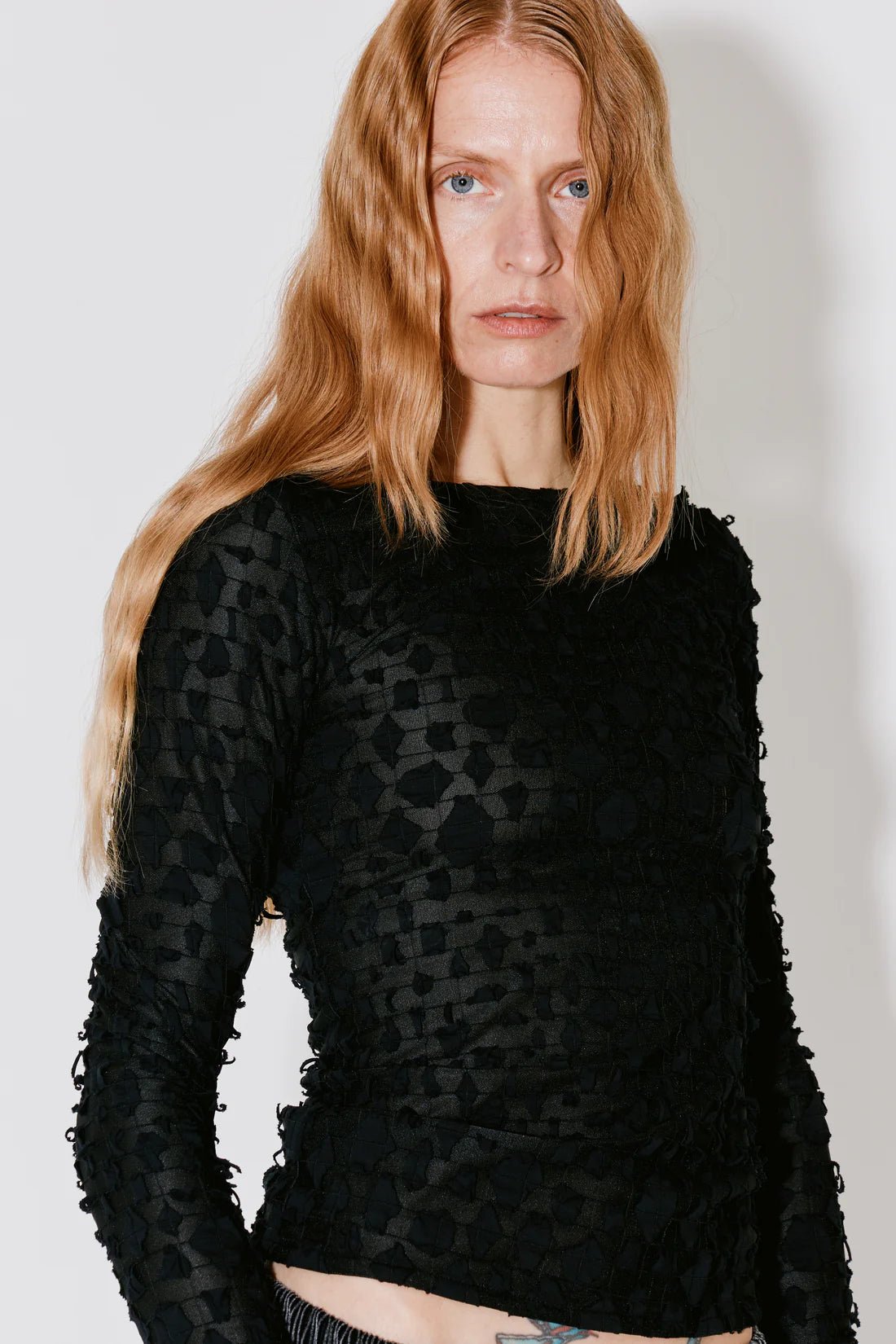 Façon Jacmin - Tia Long Sleeve Top - Black - Tops - 