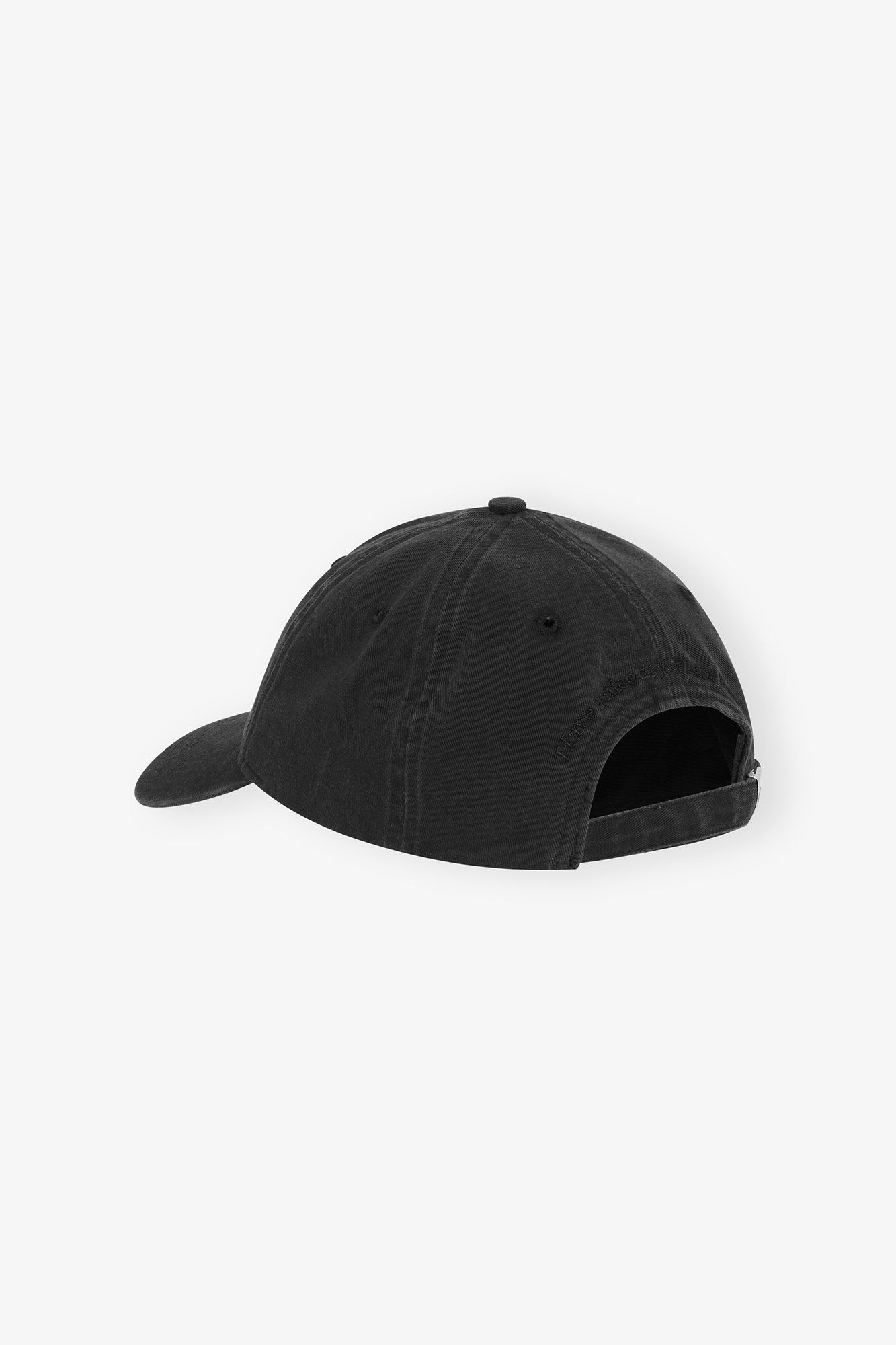 Ganni – Washed Cotton Canvas Cap Emb – Black - Accessoires - GANNI-A6900-099-ONE SIZE