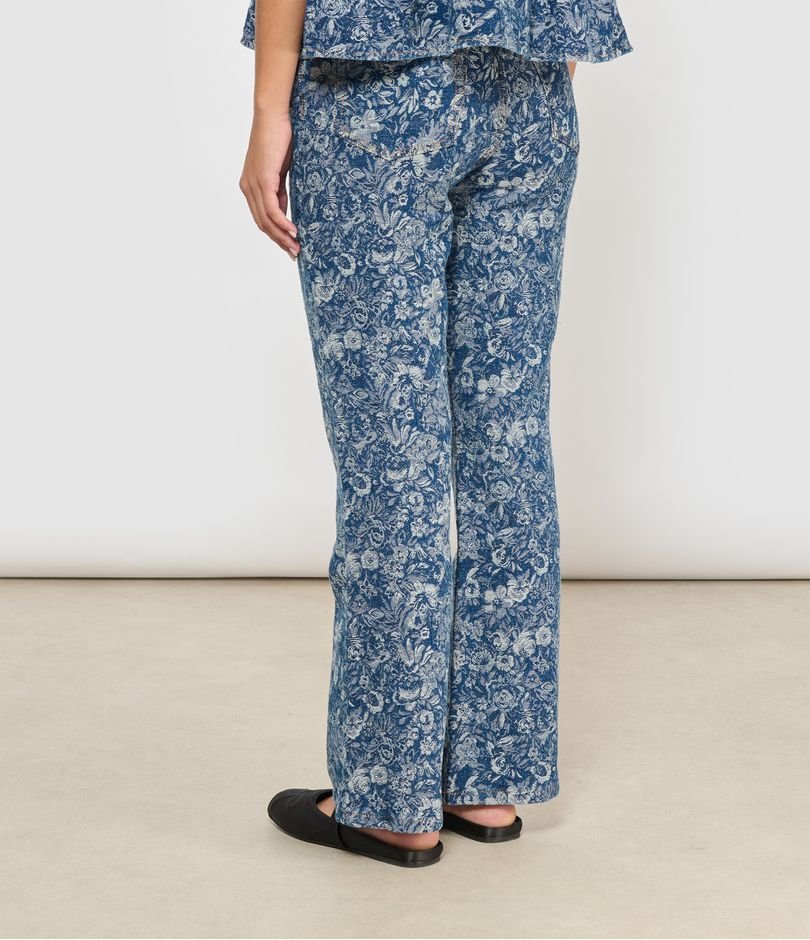 Ganni – Tapestry Denim Betzy Cropped – Mid Blue Stone - Jupes et Pantalons - GANNI-J1833-566-26