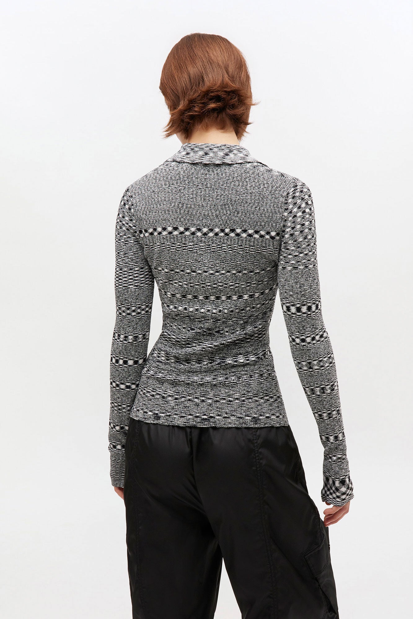 Ganni – Spacedyed Polo – Black - Tops - GANNI-K2606-099-S