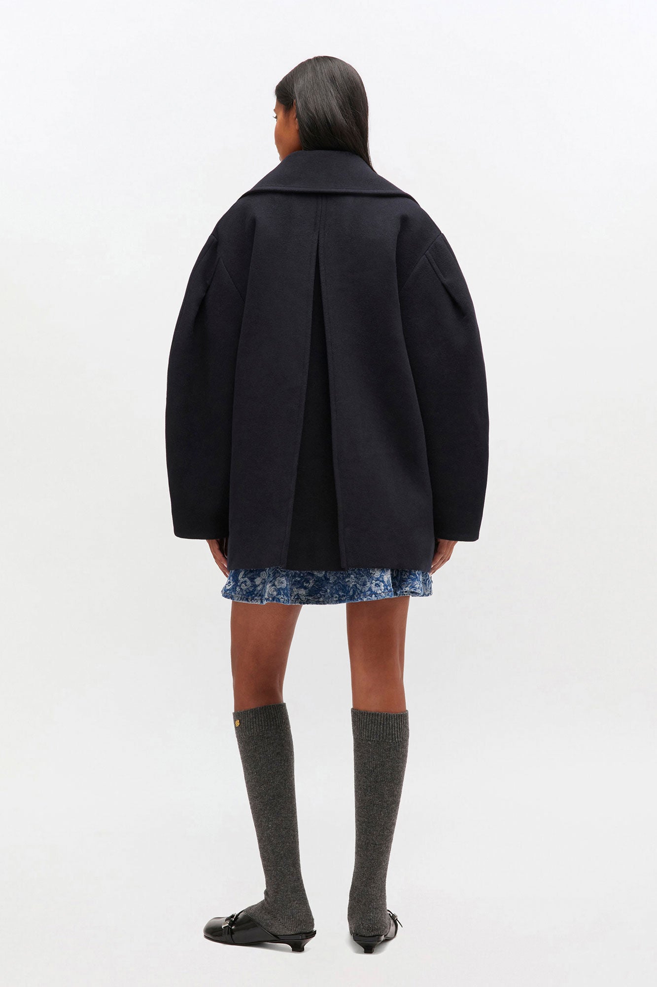 Ganni – Peacoat Wool Midi Coat – Sky Captain - Vestes et Manteaux - GANNI-W0803-683-36