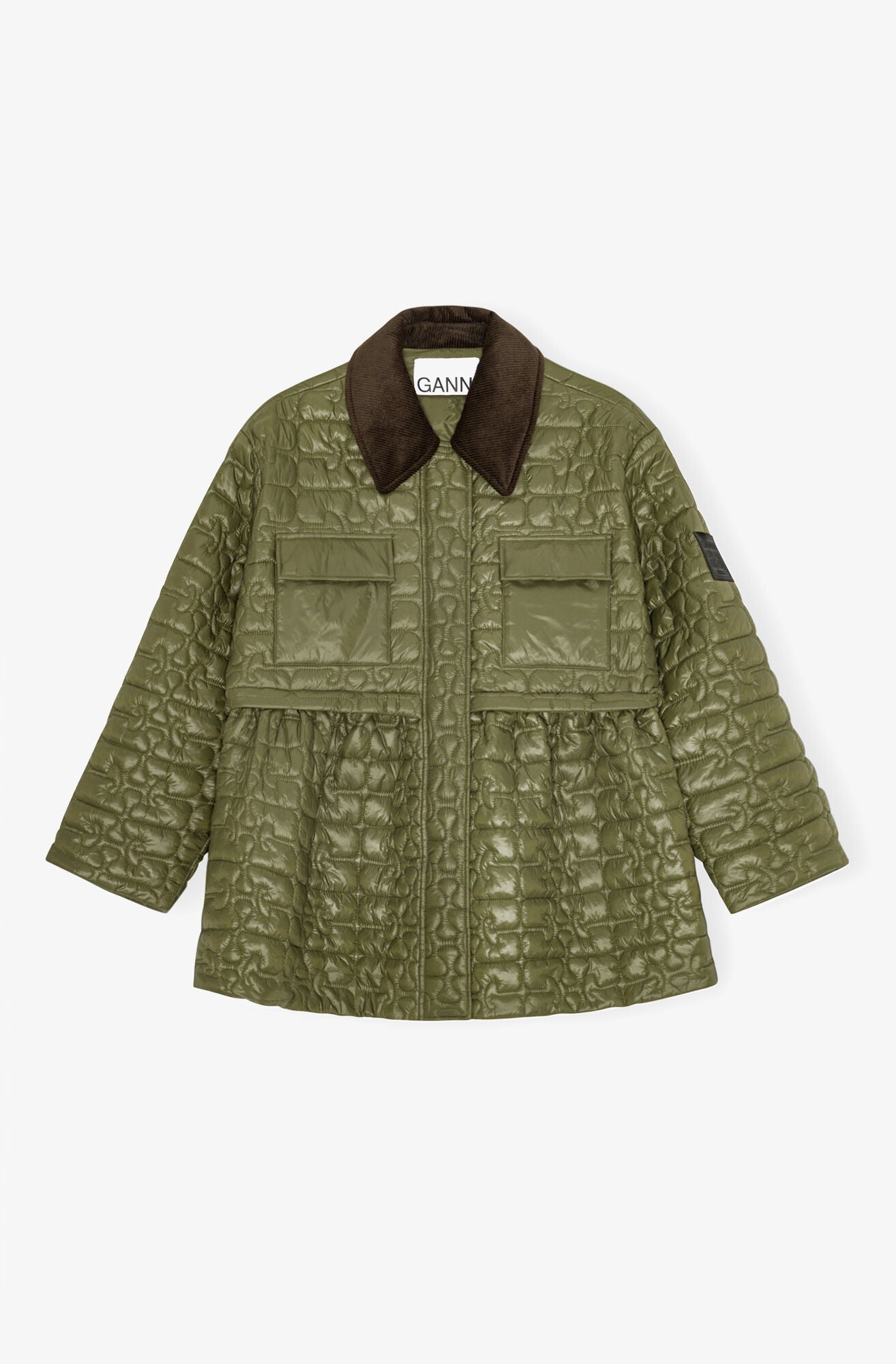 Ganni – Shiny Quilt Midi Jacket W. Flare – Kalamata - Vestes et Manteaux - GANNI-W0965-861.0-S/M