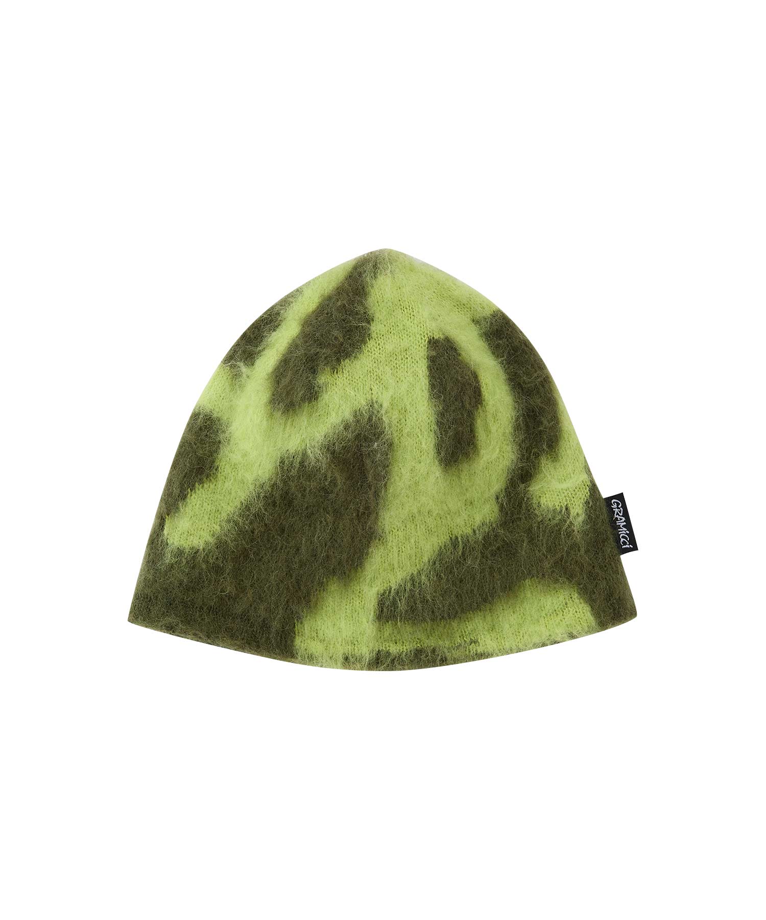 Gramicci – Mohair Burly Runningman Beanie – Chartreuse - Accessoires - G5FA-151-CHARTREUSE-F