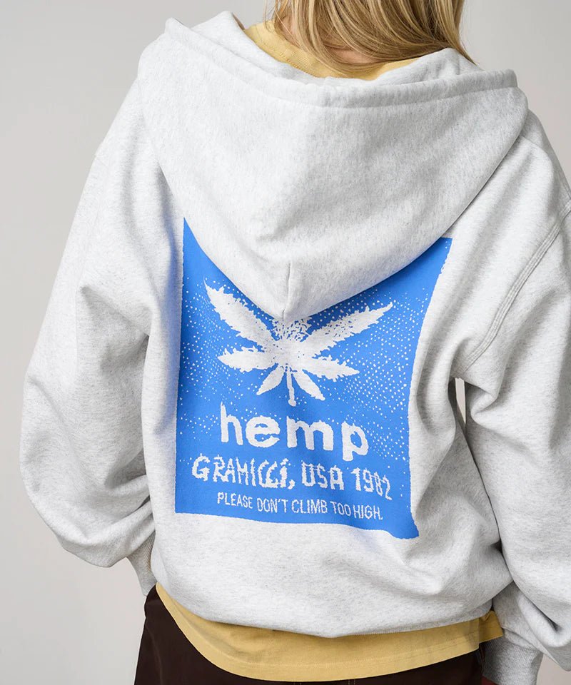 Gramicci – Hemp Zip Hooded Sweatshirt – Heather Ash - Pulls et Sweats - G5FU-J092-HEATHER ASH-M