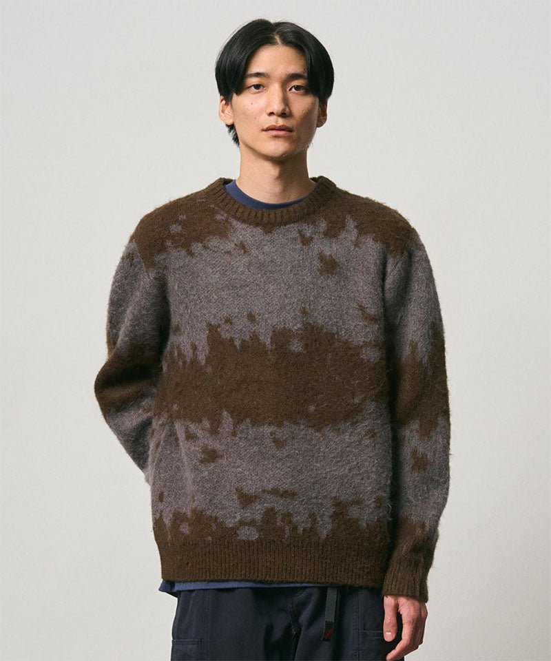 Gramicci - Mohair Splatter Sweater - Slate Speckle-Knitwear and Sweatshirts-G6FM-J037-SLSP-M