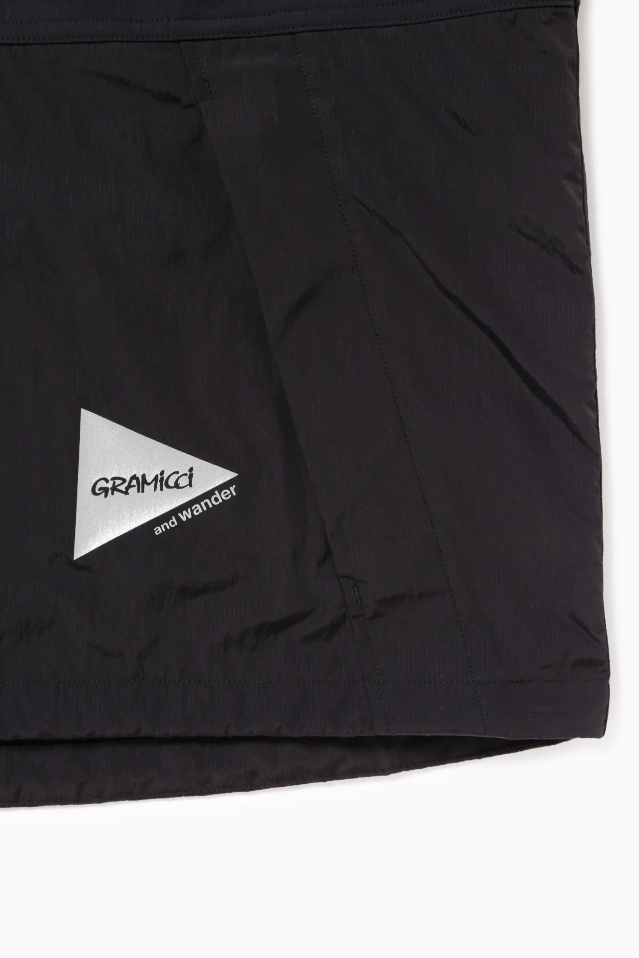 Gramicci X AND Wander - Patchwork Wind Tee - Black-T-shirts-GUJ4-S3001-M-1