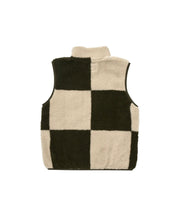 Gramicci - Checkered Sherpa Vest - Natural/Olive Check - Vestes et Manteaux - G4FU - J021