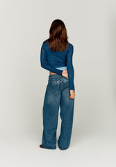 House Of Sunny - 13Oz The Wide Leg Denim Blue Rinse - Jupes et Pantalons - VOL2431