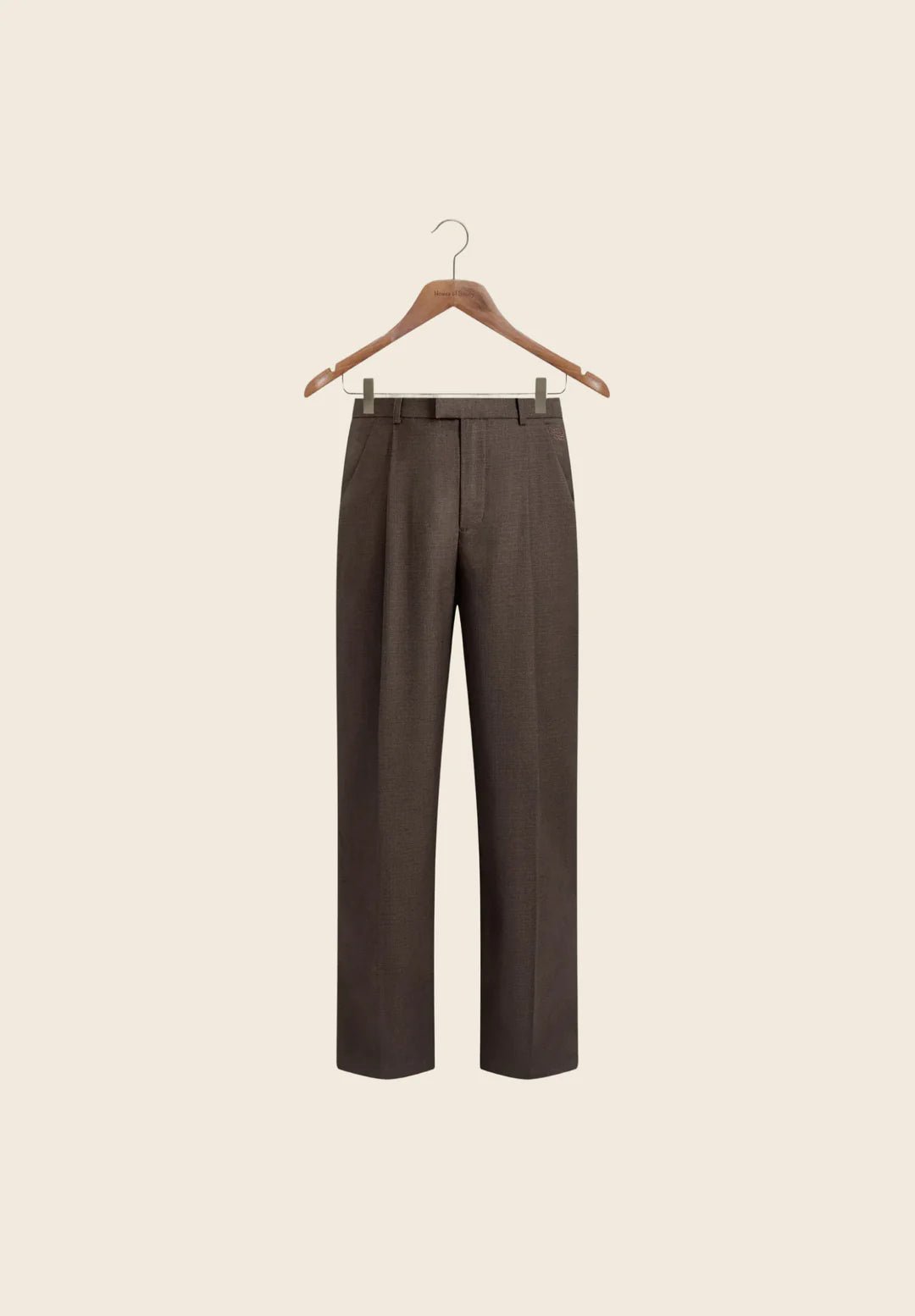 House Of Sunny - VOL2707 Pleated Suit Trouser - Espresso Brown - Pantalons et Shorts - VOL2707