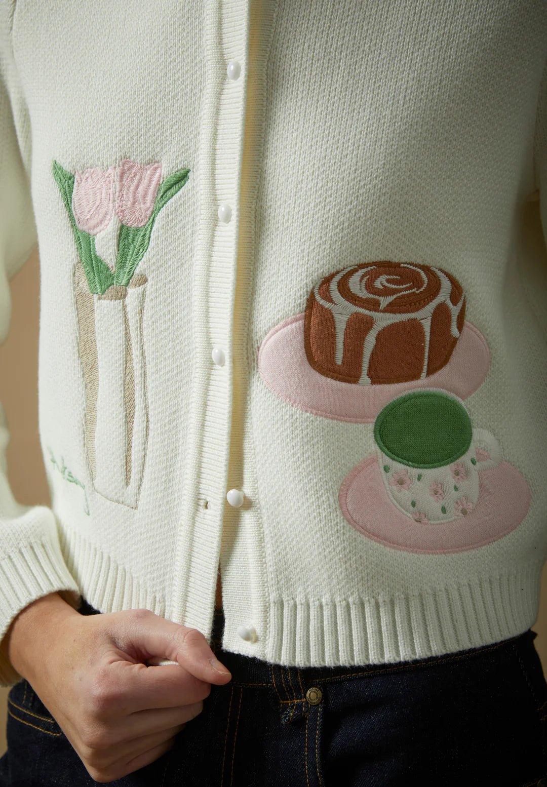 House Of Sunny - Matcha - ing My Mood Cardigan - Milk - Pulls et Sweats - VOL2704