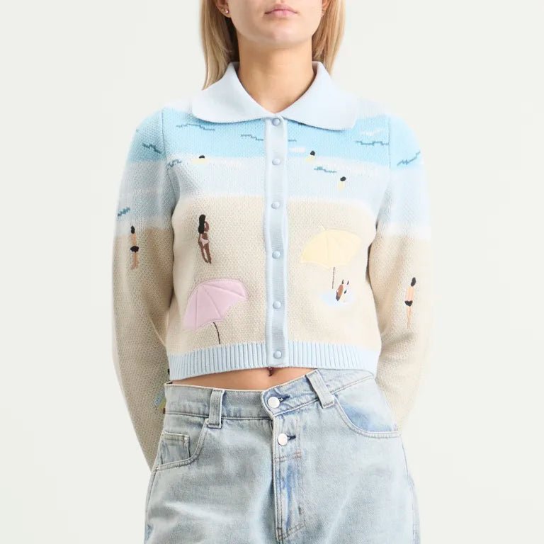 House Of Sunny - St Ives Tripper Cardigan - Turquoise-Pulls et Sweats-VOL27110