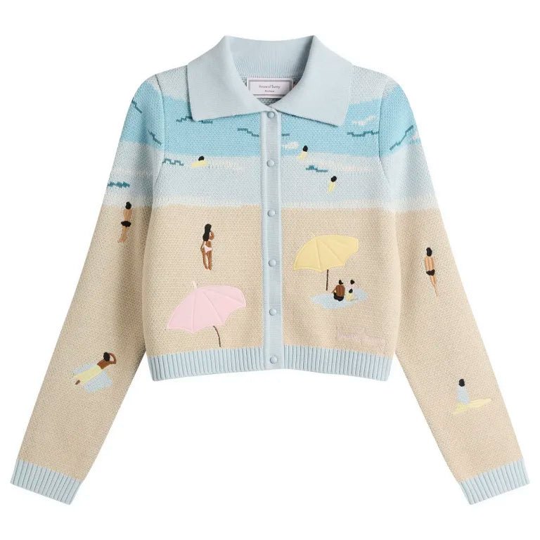 House Of Sunny - St Ives Tripper Cardigan - Turquoise-Pulls et Sweats-VOL27110