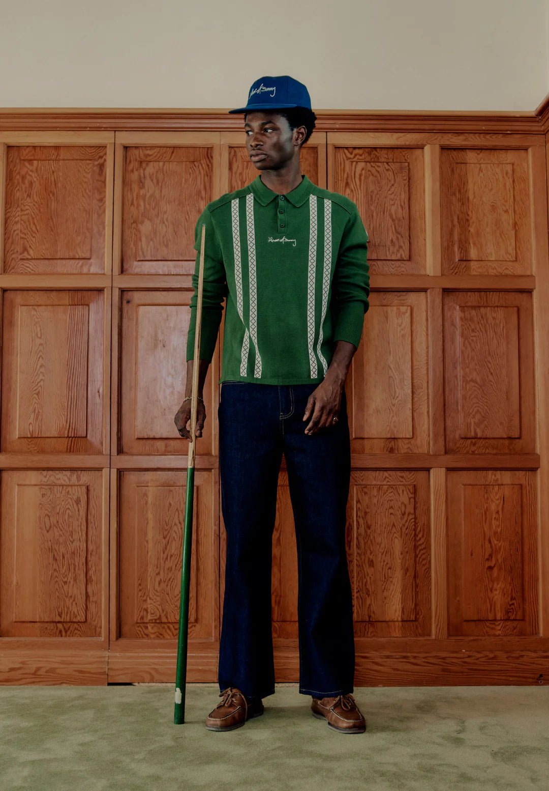 House Of Sunny - VOL2771 Stripe Knitted Rugby Shirt - Emerald Green - Pulls et Sweats - VOL2771