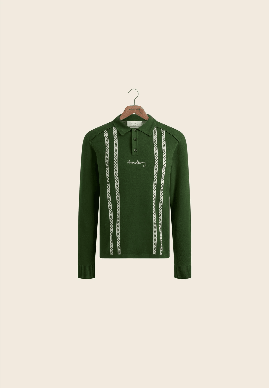 House Of Sunny - VOL2771 Stripe Knitted Rugby Shirt - Emerald Green - Pulls et Sweats - VOL2771