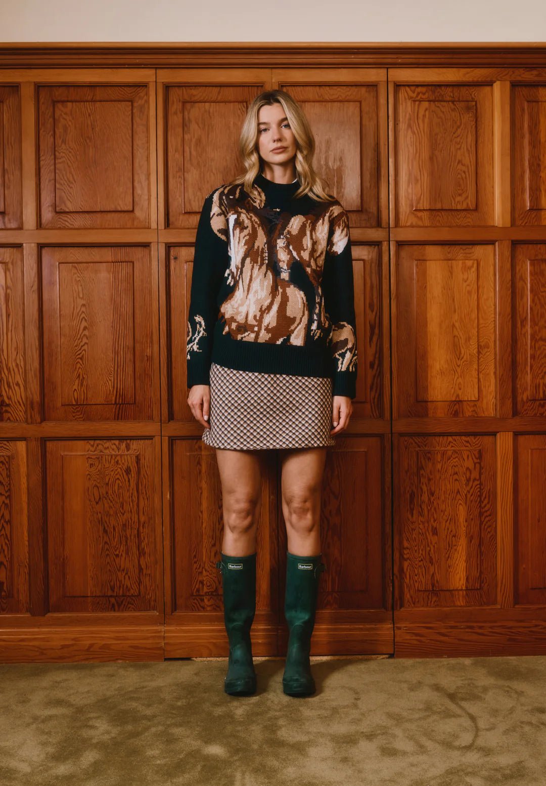 House Of Sunny - Wild Horses Knit Sweater - Emerald Green - Pulls et Sweats - VOL2638