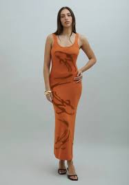 House Of Sunny - The Goldfish Hockney Dress - Marigold-Robes-VOL27148