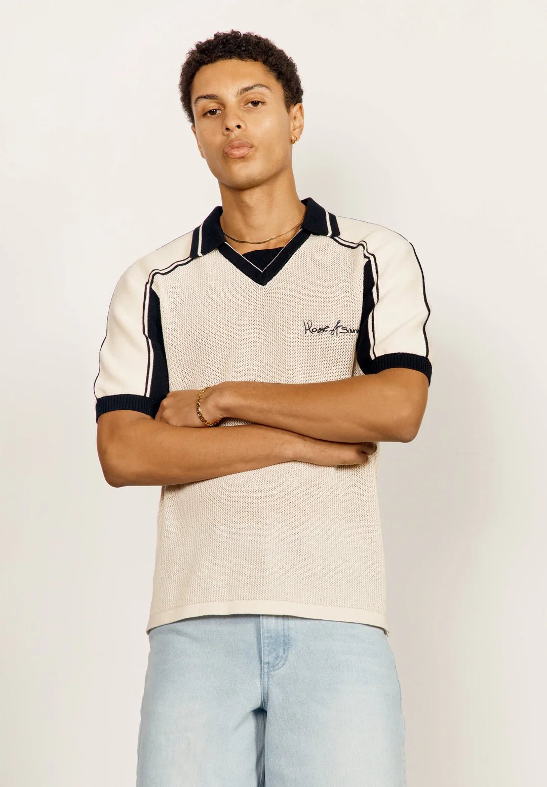 House Of Sunny - VOL25170 Keepers Knit Polo - Oat - T-shirts - VOL25170