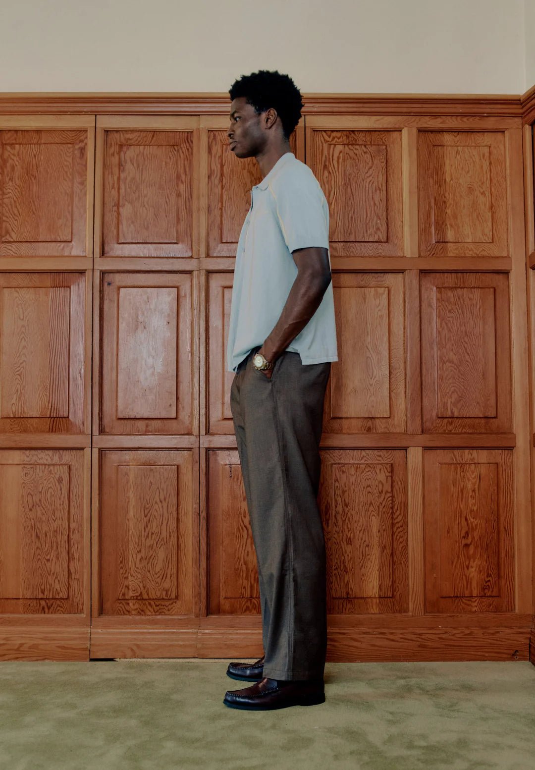House Of Sunny - VOL27104 Button Down Knitted Polo - Sky Blue - T-shirts - VOL27104