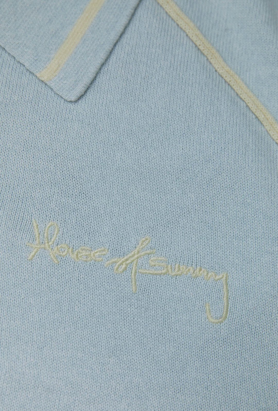 House Of Sunny - VOL27104 Button Down Knitted Polo - Sky Blue - T-shirts - VOL27104