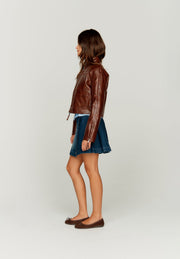 House Of Sunny - Take A Trip Mini Racer Jacket Chocolate - Vestes et Manteaux - VOL2424