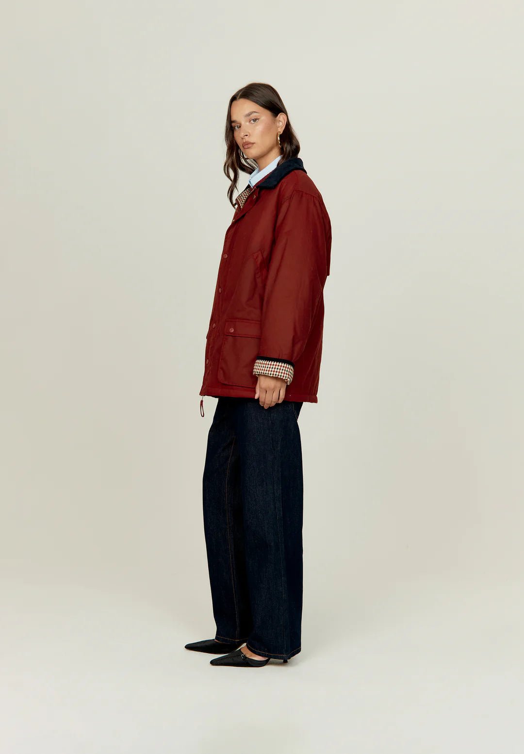 House Of Sunny - The Waxed Rain Jacket - Wine - Vestes et Manteaux - VOL2608