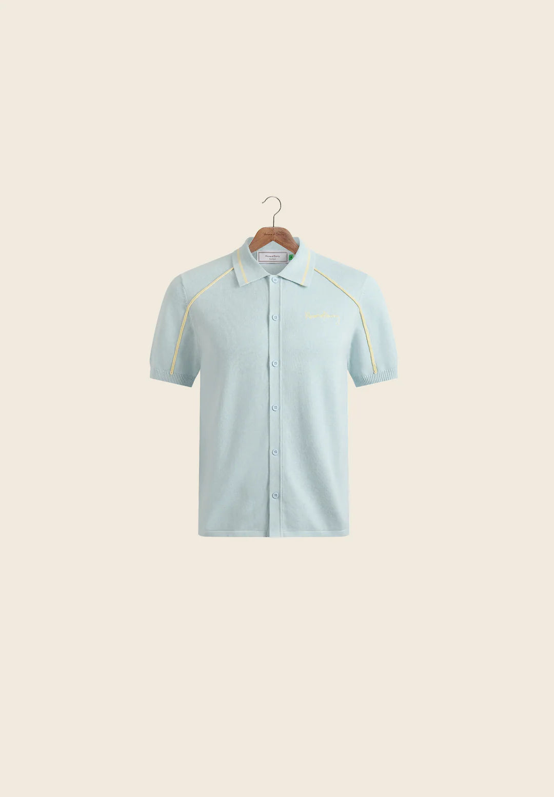 House Of Sunny - VOL27104 Button Down Knitted Polo - Sky Blue