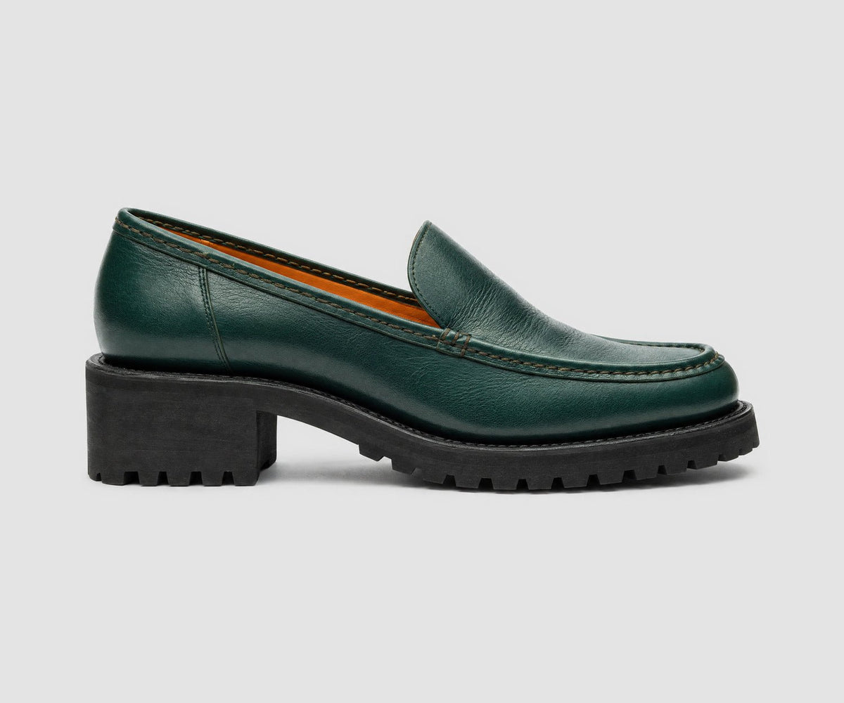 JF Clarin – Mocassin Étoile – Vert-Chaussures-ETO2404