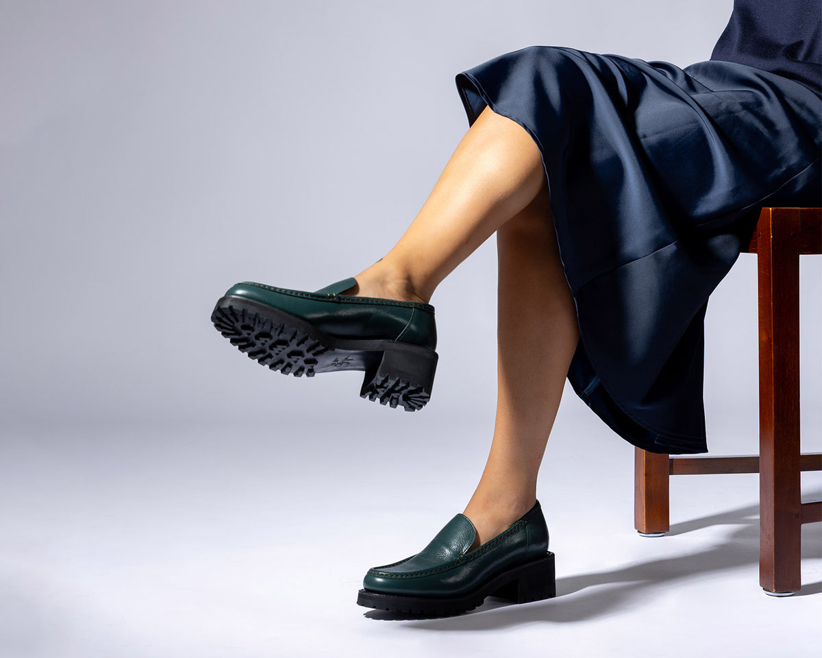 JF Clarin Mocassin Étoile vert – portée