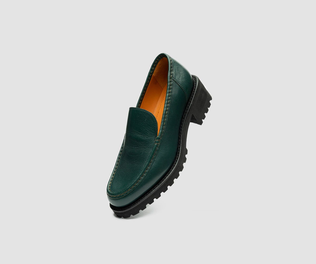 JF Clarin Mocassin Étoile vert – vue de profil