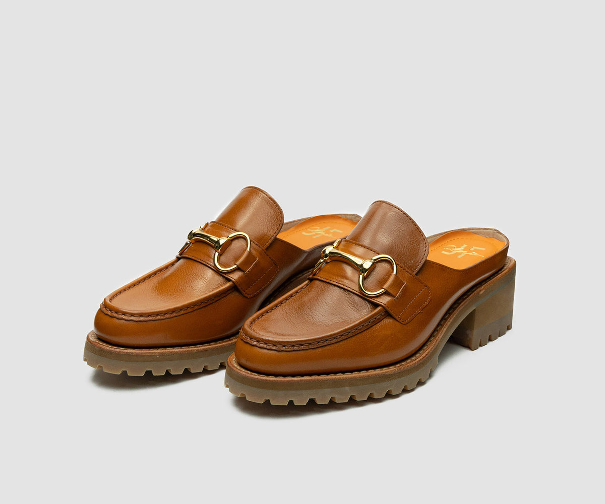 JF Clarin Mule Deauville gold – paire, vue de trois quarts