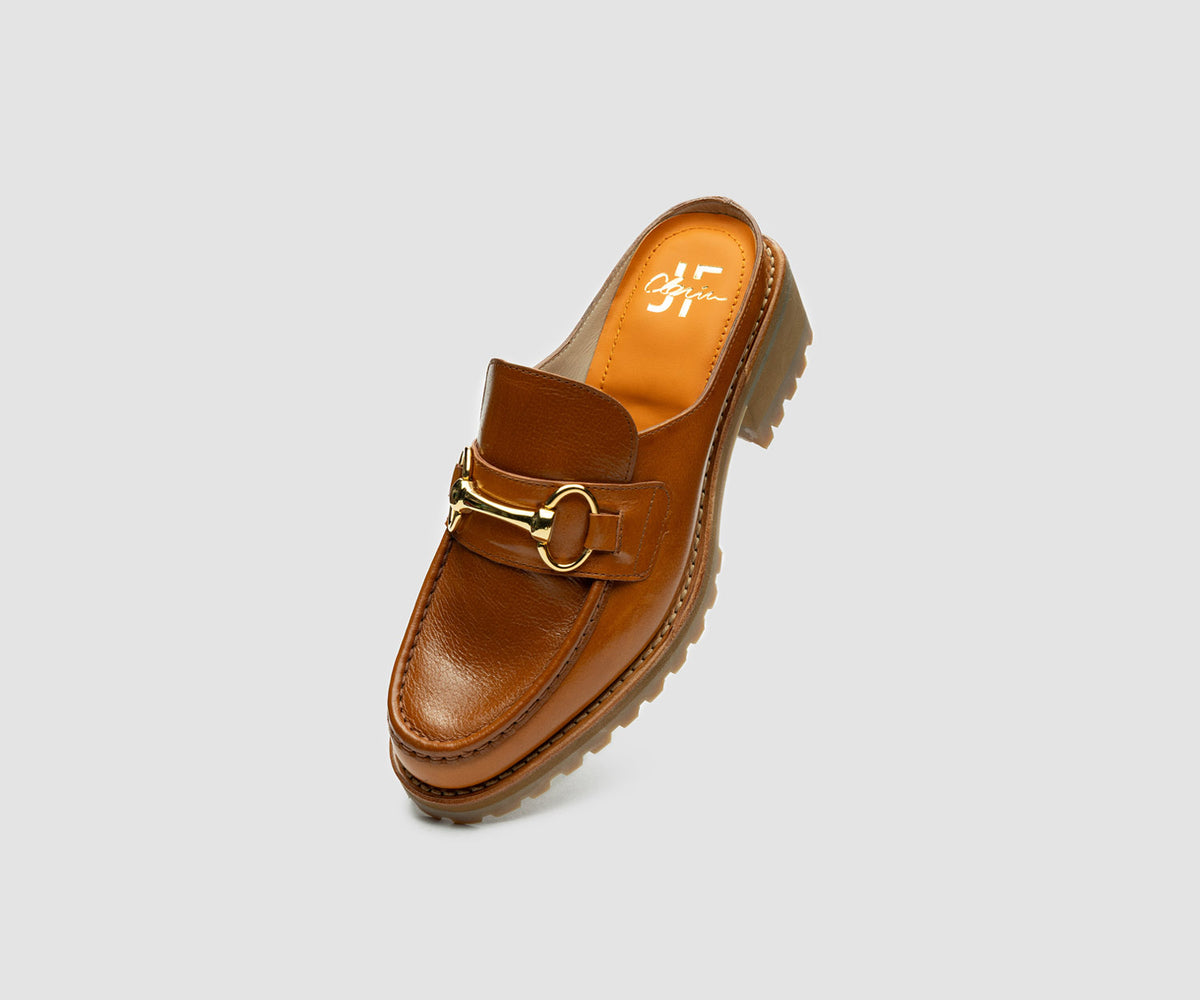 JF Clarin Mule Deauville gold – vue de profil