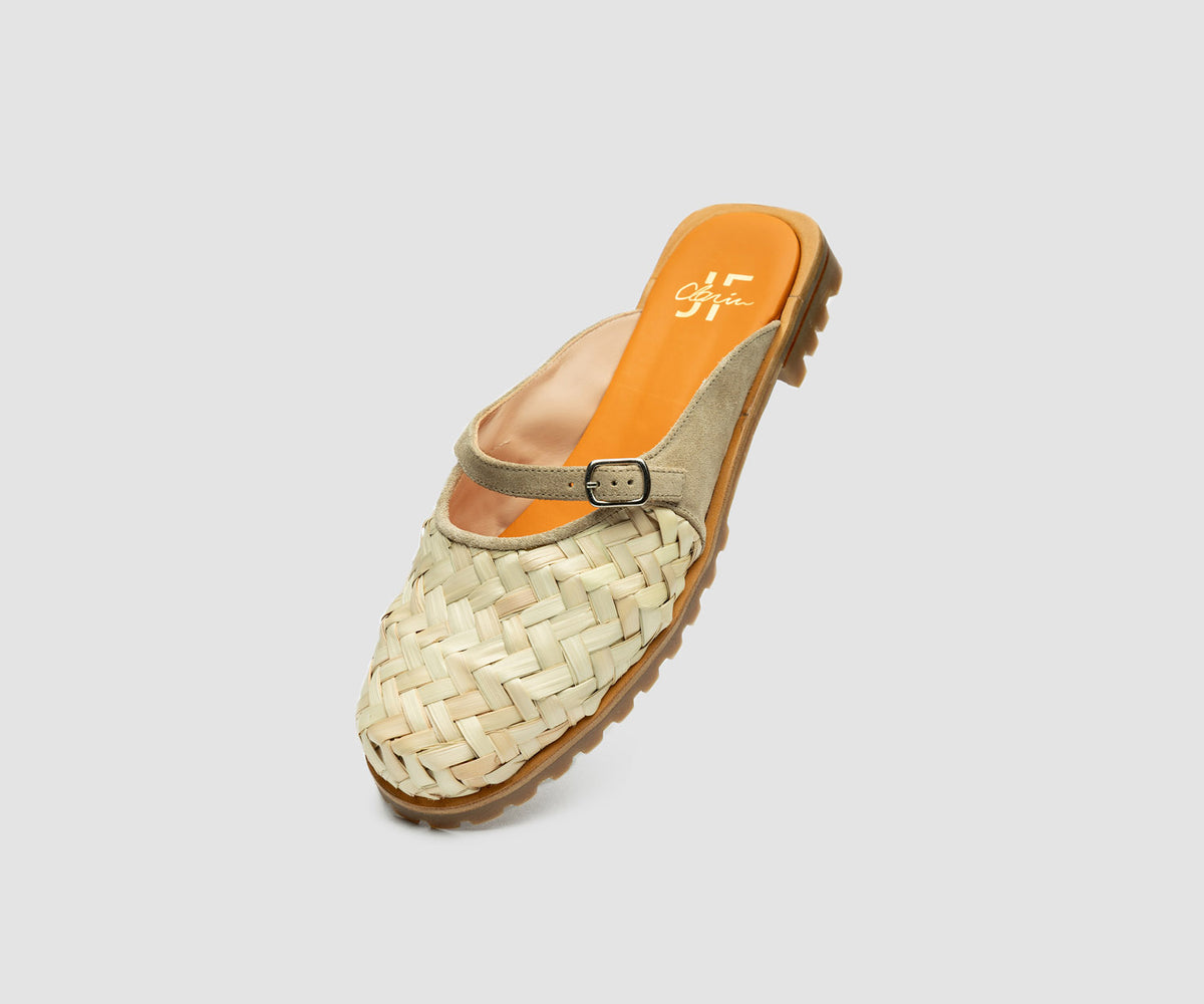 JF Clarin Mule Touquet palme – vue de profil