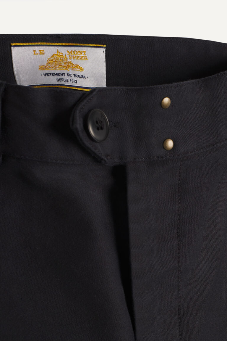 Le Mont Saint Michel – Perig - Wide Work Trousers - Black - Pantalons et Shorts - 03585MP