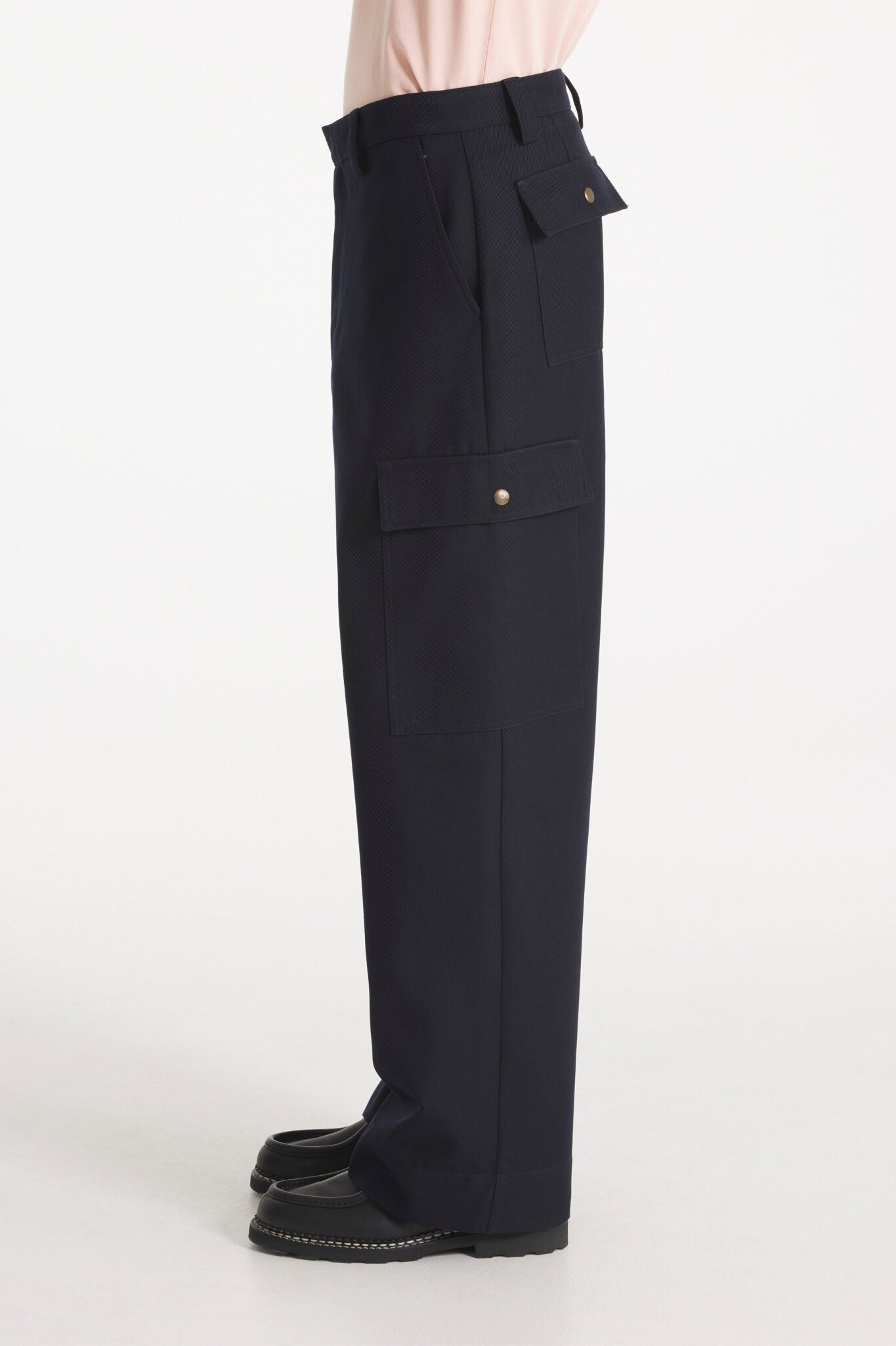 Le Mont Saint Michel – Pleslin Wool Cargo pant - Navy - Pantalons et Shorts - 14727MP