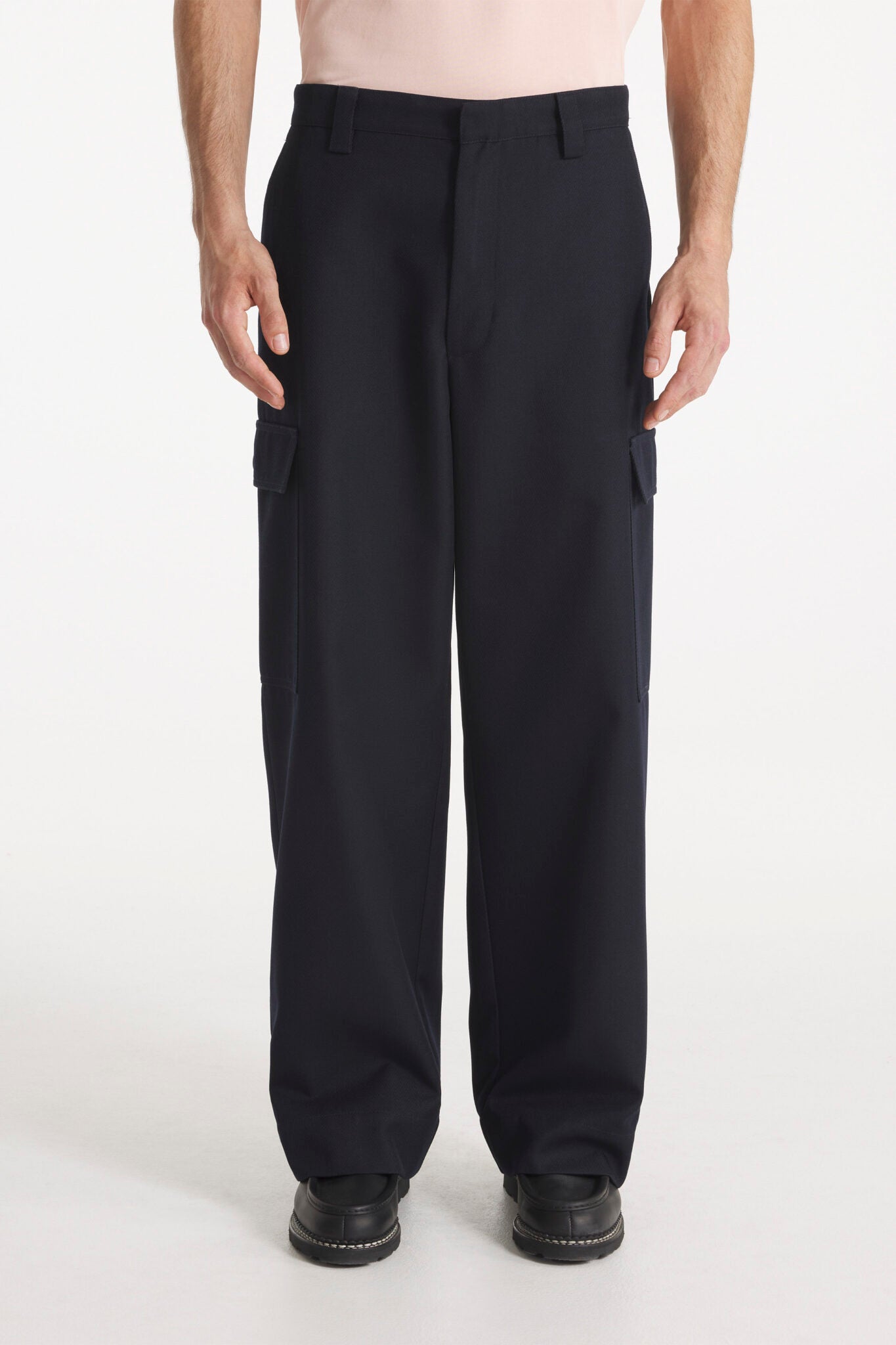 Le Mont Saint Michel – Pleslin Wool Cargo pant - Navy - Pantalons et Shorts - 14727MP