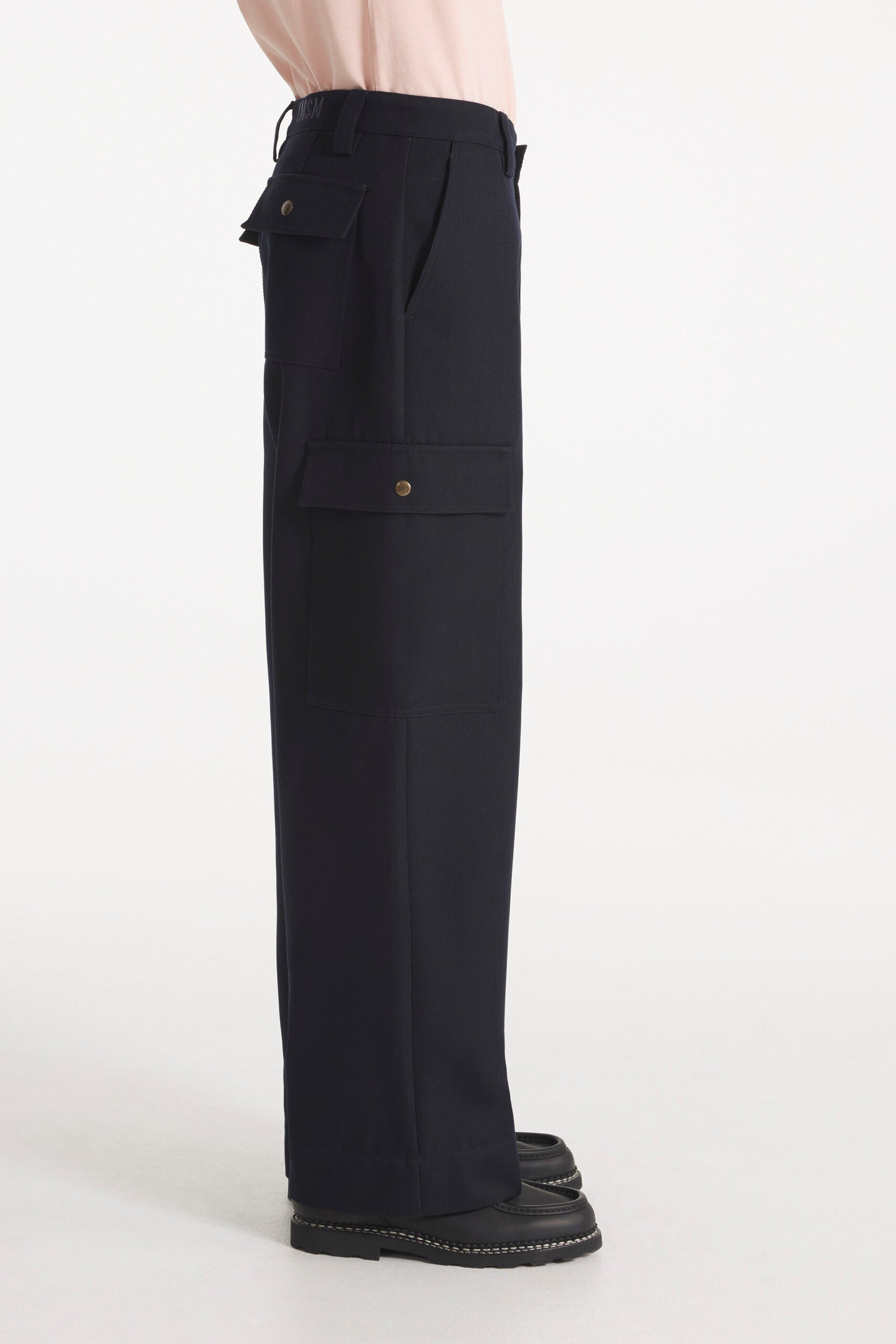 Le Mont Saint Michel – Pleslin Wool Cargo pant - Navy - Pantalons et Shorts - 14727MP