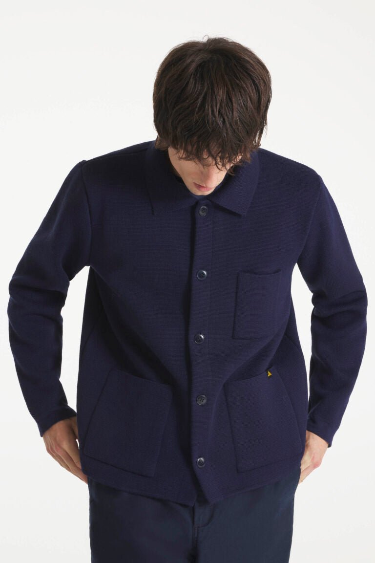 Le Mont Saint Michel – Guino Work Cardigan - Navy - Pulls et Sweats - 12544MG