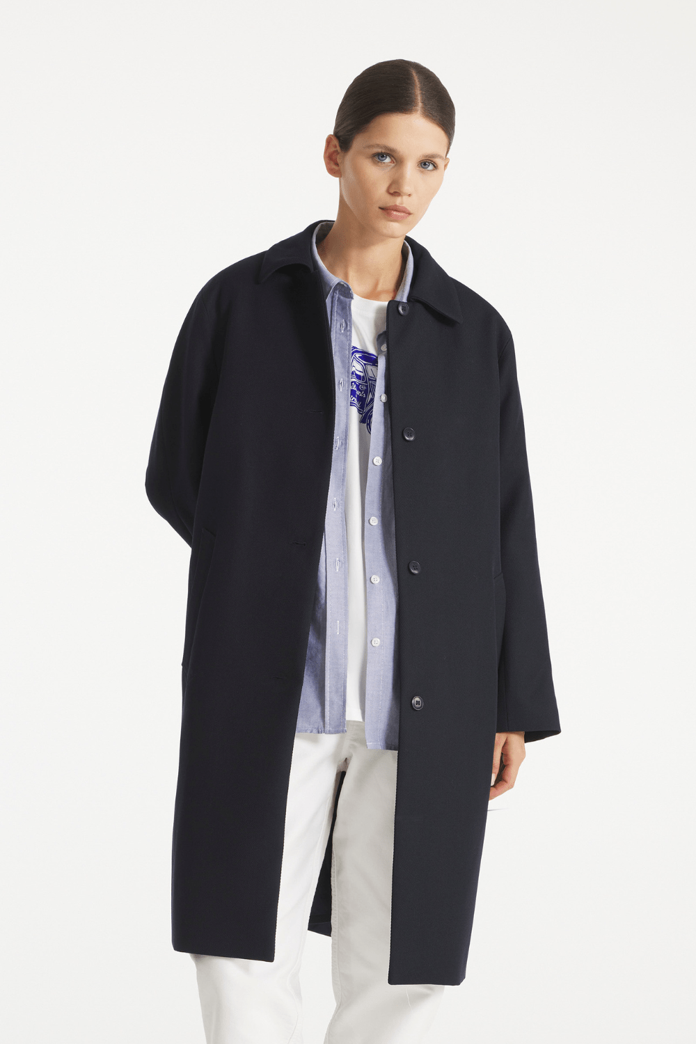 Le Mont Saint Michel – Magic - Wool Trench – Navy - Vestes et Manteaux - 14294WM-38