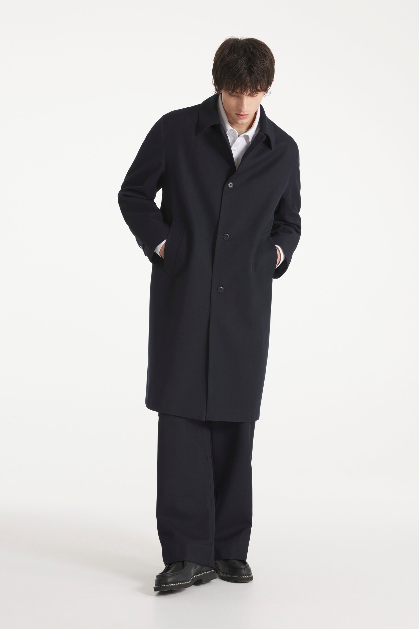 Le Mont Saint Michel – Manfred Wool Trench - Navy - Vestes et Manteaux - 12544MG