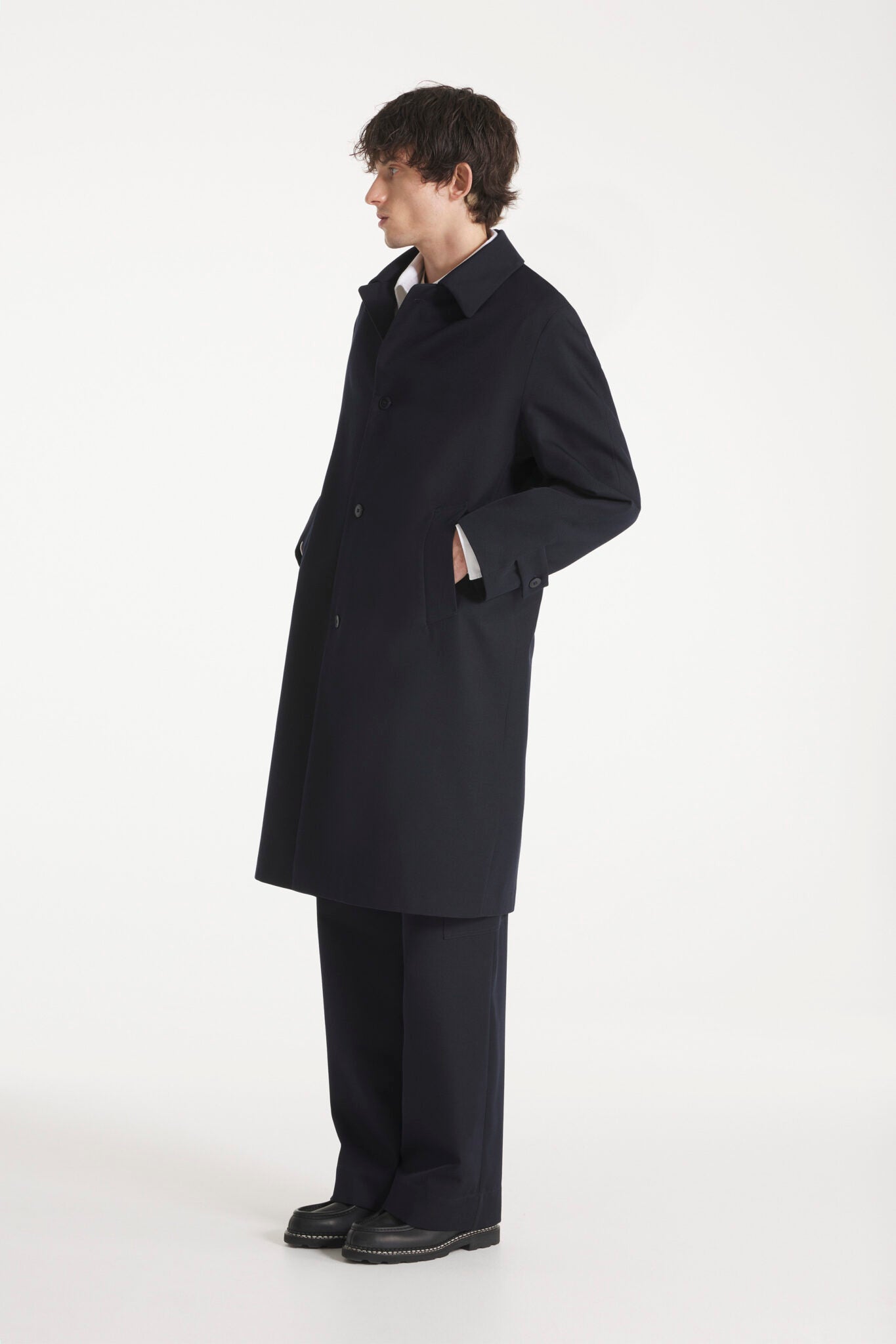 Le Mont Saint Michel – Manfred Wool Trench - Navy - Vestes et Manteaux - 12544MG