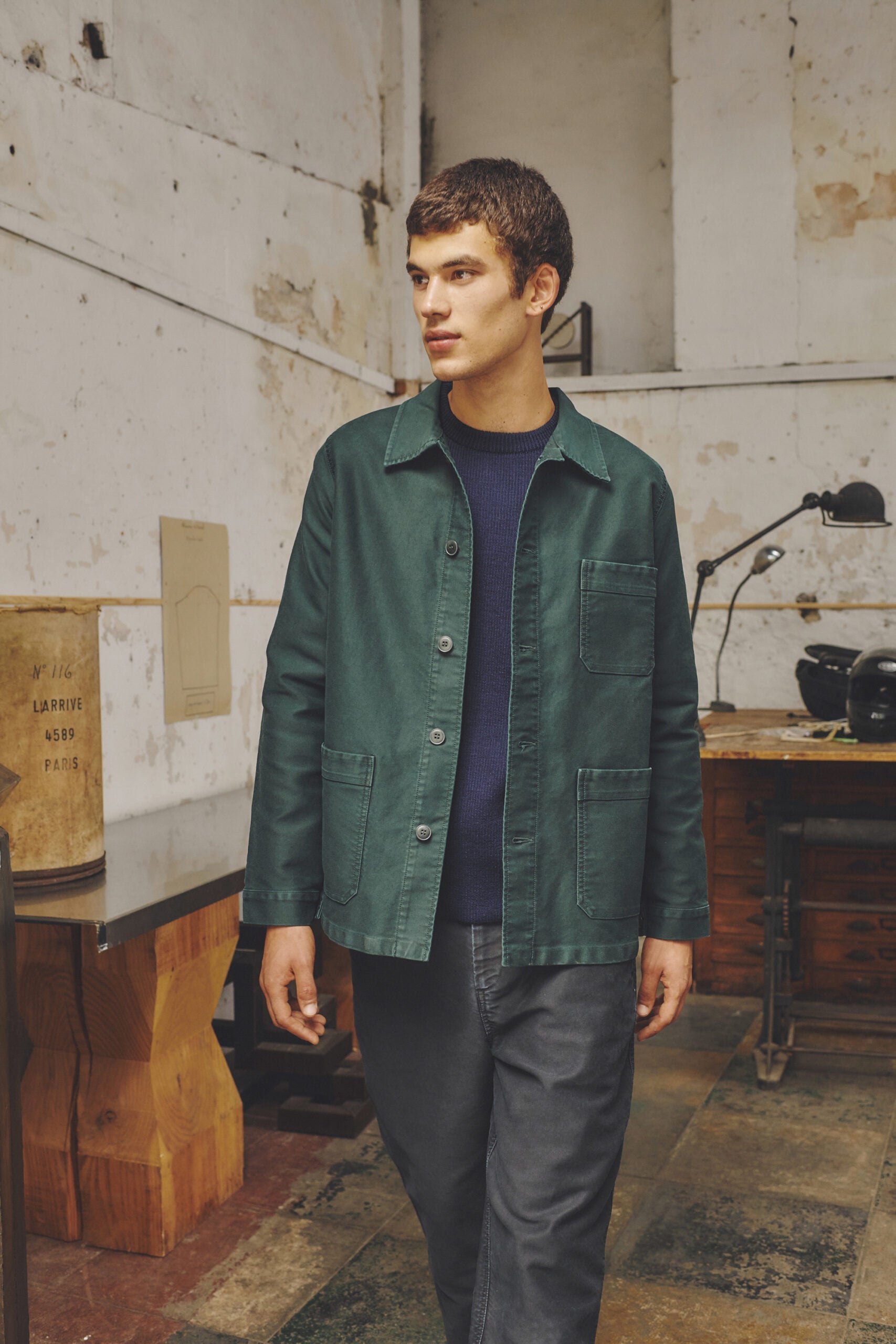 Le Mont Saint Michel – Moleskin Work Jacket - Forest - Vestes et Manteaux - 00112MV