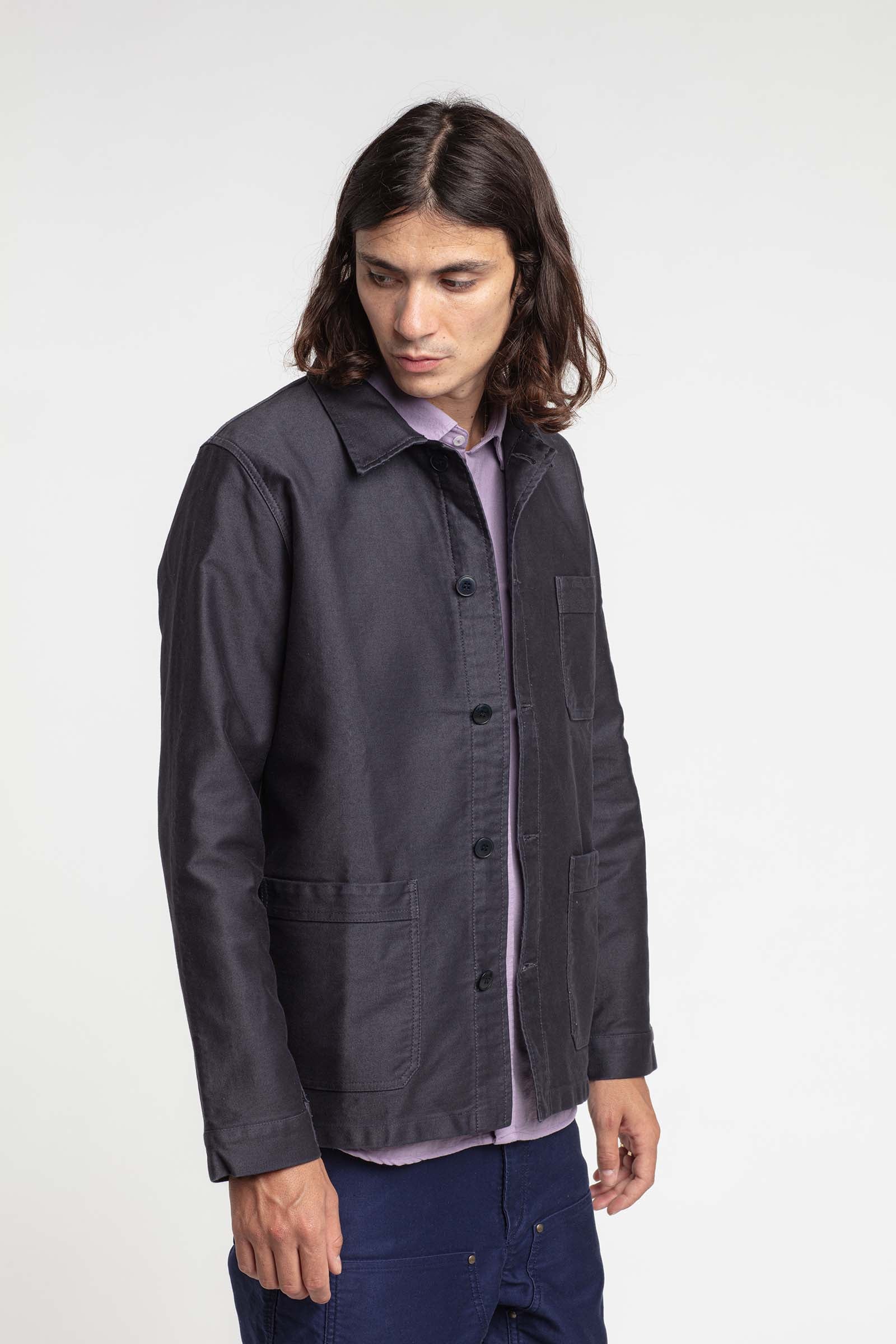 Le Mont Saint Michel – Moleskin Work Jacket - Graphite - Vestes et Manteaux - 00112MV