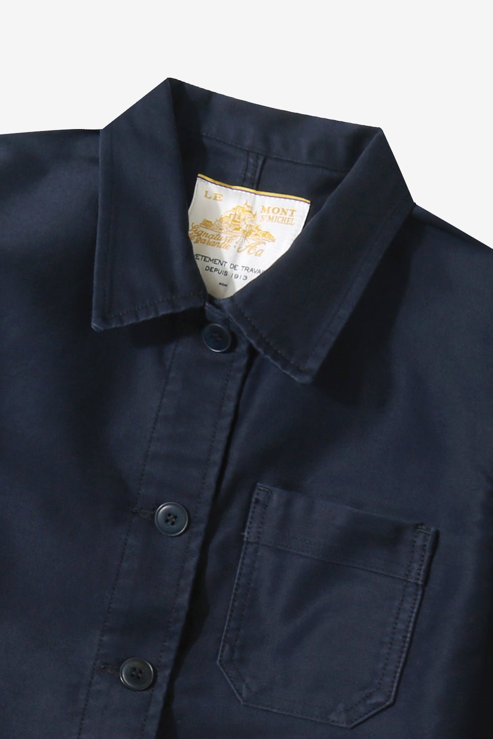 Le Mont Saint Michel – Women Moleskin Work Jacket - Navy - Vestes et Manteaux - 00112MV