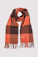 Les Deux - Raiden Buffalo Check Scarf - Terracotta/Coffee Brown - Accessoires - LDM910022