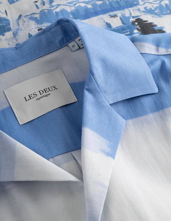 Les Deux - Coastal SS Shirt - Washed Denim Blue-Chemise-LDM401079