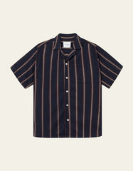 Les Deux - Lawson Stripes Shirt - Dark navy/Light Camel-Chemise-LDM401057